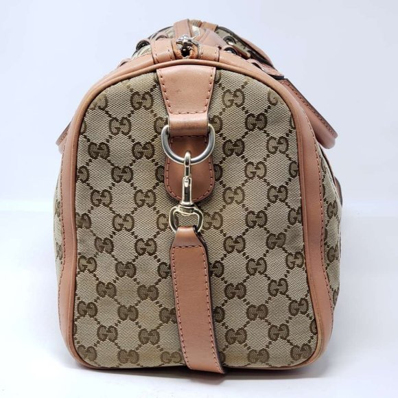 100% Auth Gucci Canvas Vintage Boston Satchel Bag - Picture 4 of 16